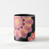 Sonnenuntergangs-Blüten-Mandala-Tasse Tasse (Zentrum)