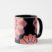 Sonnenuntergangs-Blüten-Mandala-Tasse Tasse (VorderseiteRechts)