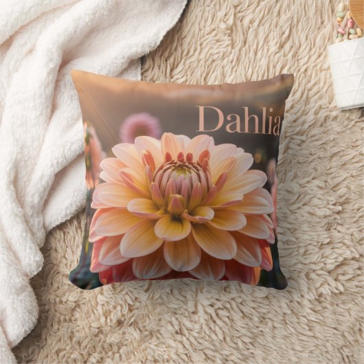 Sonnenuntergangs-Dahliengarten Kissen (Decke)