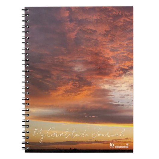 Sonnenuntergangs-Deckel Dankbarkeits-Notizbuch Notizblock (Vorderseite)