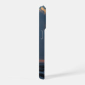 Sonnenuntergangs-Einsamkeit: Frau im roten Kleid iPhone Hülle (Rechte Seite)