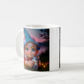 Sonnenuntergangs-Elfenkatze Kaffeetasse (Vorderseite Links)