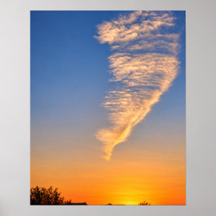 Sonnenuntergangs-Federwolke 16x20 ungerahmter Kuns Poster