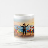 Sonnenuntergangs-Fiesta am Meer Feier-Mug Kaffeetasse (Mittel)