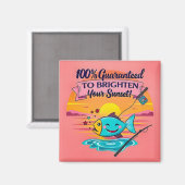 Sonnenuntergangs-Fisch-Vibes Magnet (Vorderseite/Rückseite)