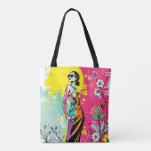 Sonnenuntergangs-Garten Mode Kunst Doppelseitig 🌺 Tasche (Rückseite)