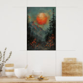 Sonnenuntergangs-Gebirgslandschaft-Kunstprint, Bot Poster (Küche)