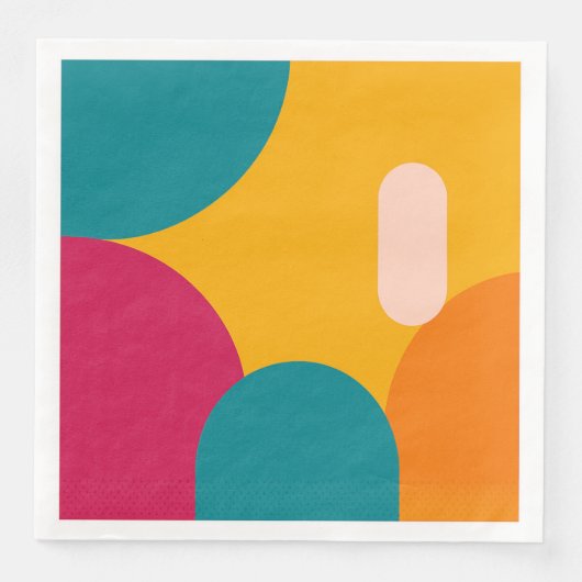 Sonnenuntergangs-Geometrie - Farbige Papiertücher Serviette (Vorderseite)