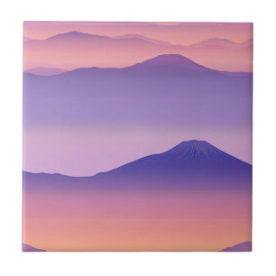Sonnenuntergangs-Gipfel – Goldene Berglandschaft ( Fliese