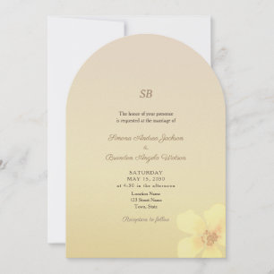 Sonnenuntergangs-Glanz-Monogramm-QR-Hochzeit Einladung
