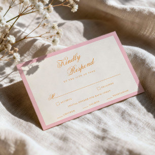 Sonnenuntergangs-Glanz Rosa Orange Elegante RSVP-K Begleitkarte