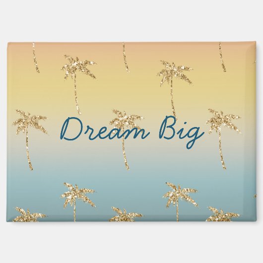 Sonnenuntergangs-Gold-Glitter-Palmen Magnet (Vorderseite)