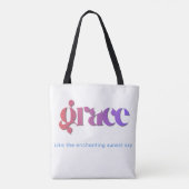 Sonnenuntergangs-Gradient-Typografie-Tragetasche Tasche (Rückseite)