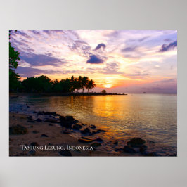 Sonnenuntergangs Himmel Strand Zwielicht Reise Sil Poster