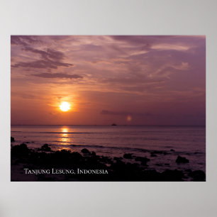 Sonnenuntergangs Himmel Strand Zwielicht Reise Sil Poster