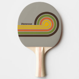 Sonnenuntergangs-Kleeblatt-Lockenstreiifen mit Nam Tischtennis Schläger