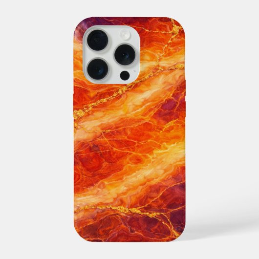 Sonnenuntergangs-Marmor mit goldener Aderung iPhone Hülle (Rückseite)