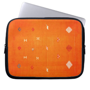 Sonnenuntergangs-Oase: Orange Heritage Boho Marokk Laptopschutzhülle