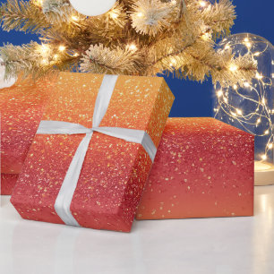 Sonnenuntergangs-Ombre-Mischung Orange Glitter-Mus Geschenkpapier