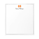 Sonnenuntergangs-Orange-Bogen-Rand-Script Individu Notizblock (Vorderseite)