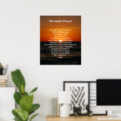 Sonnenuntergangs-Ozean Vaterunser Poster (Heimbüro)