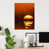 Sonnenuntergangs-Reflections Poster (Heimbüro)