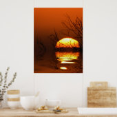 Sonnenuntergangs-Reflections Poster (Küche)