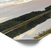 Sonnenuntergangs-Reflexionen-Wasserlandschaftspost Poster (Ecke)
