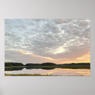 Sonnenuntergangs-Reflexionen-Wasserlandschaftspost Poster