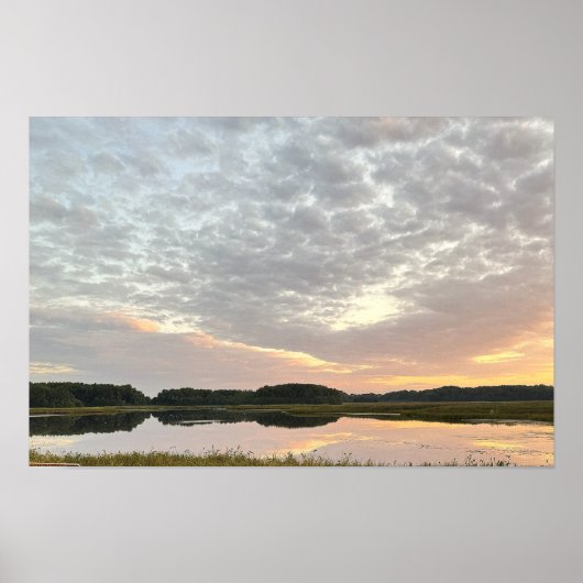 Sonnenuntergangs-Reflexionen-Wasserlandschaftspost Poster (Vorne)