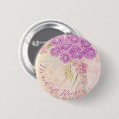 Sonnenuntergangs-Rosa-Bogen-Rosenstrauß Ehrenjungf Button (Vorne & Hinten)