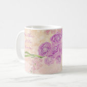 Sonnenuntergangs-Rosen-Mutter-der-Brautjungfer-Bog Kaffeetasse (Vorderseite Links)