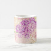 Sonnenuntergangs-Rosen-Mutter-der-Brautjungfer-Bog Kaffeetasse (Mittel)