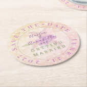 Sonnenuntergangs-Rosen-Schimmer-Bogen-Blumenstrauß Runder Pappuntersetzer (Angewinkelt)