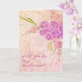 Sonnenuntergangs-Röte-Bowle Helle Rosenbouquet Karte