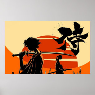 Sonnenuntergangs-Samurai Vin Poster