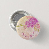 Sonnenuntergangs-Schleife und Bright Rose Bouquet- Button (Vorne & Hinten)