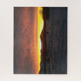 Sonnenuntergangs-Schnee-Puzzle Puzzle