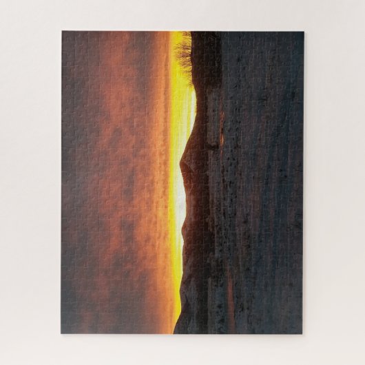 Sonnenuntergangs-Schnee-Puzzle Puzzle (Vertikal)