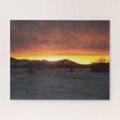 Sonnenuntergangs-Schnee-Puzzle Puzzle (Horizontal)