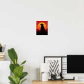 Sonnenuntergangs-Silhouette-Wandkunst – Majestätis Poster (Heimbüro)