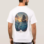 Sonnenuntergangs-Sirene & Schatten T-Shirt (Rückseite)