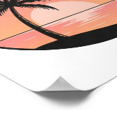 Sonnenuntergangs-Strand-Abzeichen – Minimalistisch Poster (Ecke)
