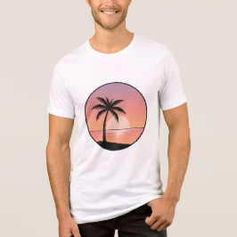 Sonnenuntergangs-Strand-Abzeichen – Minimalistisch Tri-Blend Shirt