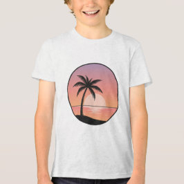 Sonnenuntergangs-Strand-Abzeichen  Tri-Blend Shirt
