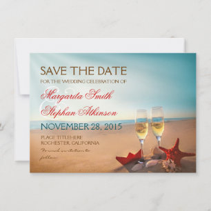Sonnenuntergangs-Strand Romantische Save-the-Date- Save The Date