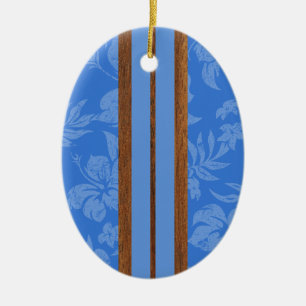 Sonnenuntergangs-Strand Vintage-Surfboard-Ornament Keramikornament