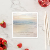 Sonnenuntergangs-Strandhochzeit | Hochzeit am Meer Serviette (Beispiel)