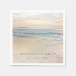 Sonnenuntergangs-Strandhochzeit | Hochzeit am Meer Serviette