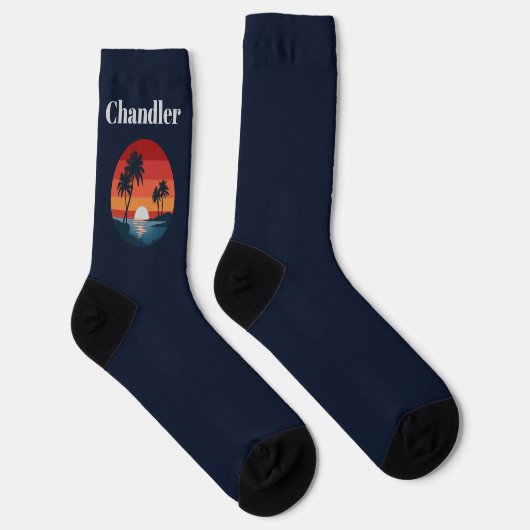 Sonnenuntergangs-Strandsocken für Männer oder Frau Socken (Rechts)